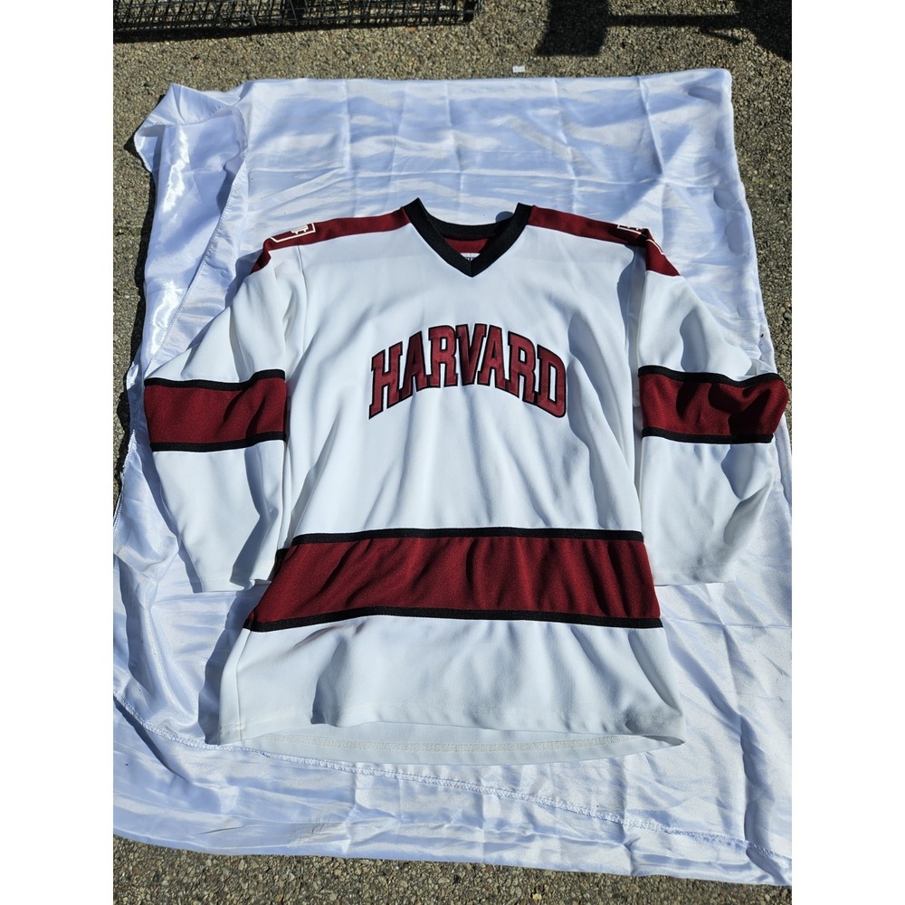 GAME FACE ATHLETIC Harvard College long sleeve Jersey - White / Red - L READ
